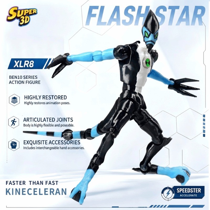 ใหม่ 3D พิมพ์ตัวเลขการกระทํา Ben 10 Faster Than Fast Dummy13 Multi-Jointed Shapeshift อะนิเมะ Mannequin ของเล่นสะสมเครื่องประดับของขวัญ