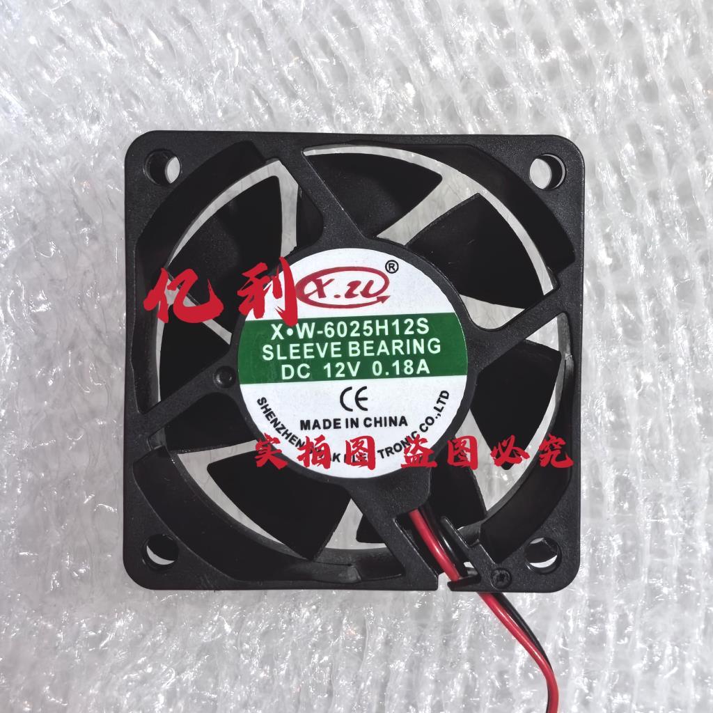 X · W-6025H12S 12V 0.18A 6CM cm 6025 พัดลมระบายความร้อนเงียบ