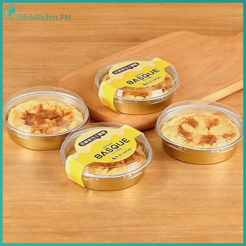 ThickRich 10 ชิ้น 210 มิลลิลิตรฟอยล์กลม Ramekins Cupcake ถ้วยเบเกอรี่ผู้ถือกรณีพร้อมฝาปิด,อลูมิเนียม