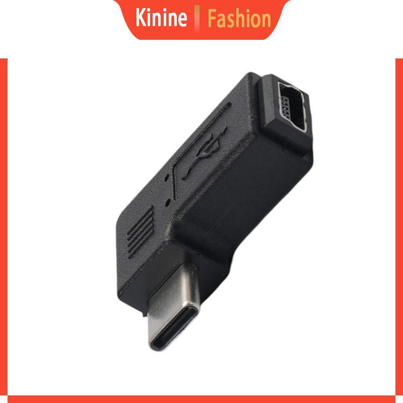 KIN ขั้วต่ออะแดปเตอร์ Type-C เป็น Mini USB 90 องศารองรับการชาร์จและซิงค์ข้อมูล