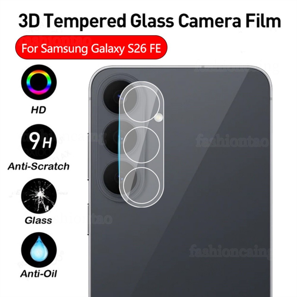 SAMSUNG สําหรับSamsungGalaxyS26FE 5G 3Dกล้องเลนส์กระจกนิรภัยคลุมทั้งหมดป้องกันฟิล์มสําหรับSamsung Galaxy S26 FE Ultra Plus S26FE S26Ultra S26Plus S26 + S 26 GalaxyS26FE 2026