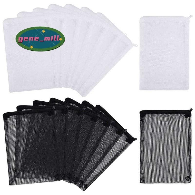 16 ชิ้น Aquarium Mesh Media Filter Bags, Nylon Media Filter Mesh Bags with Zipper (สําหรับ Particula
