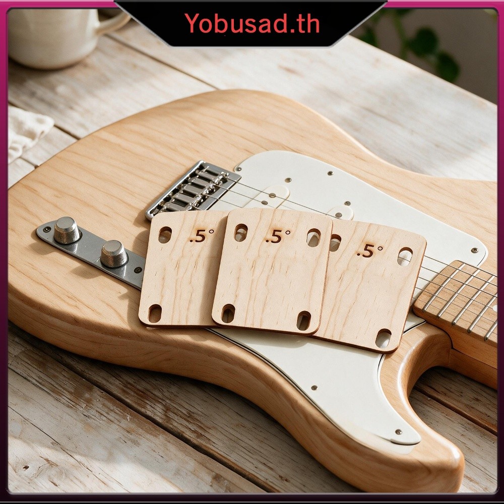 [Yobusad.th] คอกีตาร์เมเปิ้ลแข็ง Shims 3-Pack 0.25 0.5 1 องศา Tapered