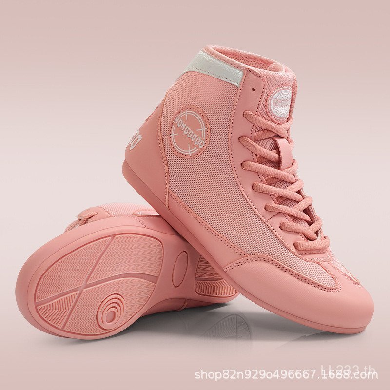 Professional Boxing Wrestling รองเท้าสําหรับชายการฝึกอบรม Lace Up รองเท้าของแท้ K0PF