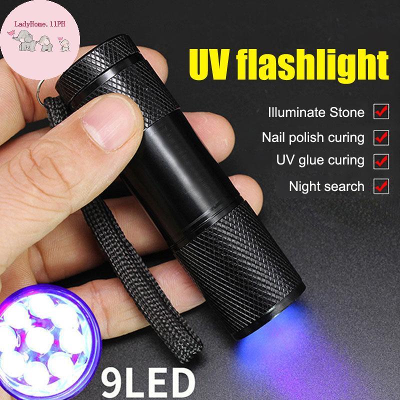 LadyHome UV ไฟฉาย UV Light ไฟฉาย 395nm Bla Light ไฟฉาย Mini Blalight ไฟฉายสําหรับ UV เรซิ่นกาว Curin