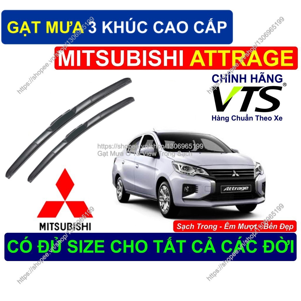 ทนทาน 3-Segment Wipers สําหรับกระจกหน้ารถ Mitsubishi Attrage 3-Segment คู่