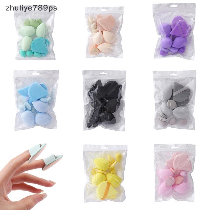 Zhuliye789ps] ชุดฟองน้ําแต่งหน้าอเนกประสงค์ 12 ชิ้นพัฟสามเหลี่ยมกํามะหยี่หน้าพัฟนิ้วมินิฟองน้ําไข่ขอ