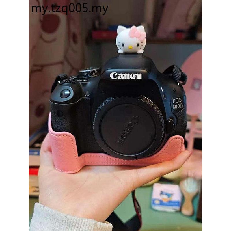 Canon 80D 850D เคสหนังลายวัวฐานสีเขียว