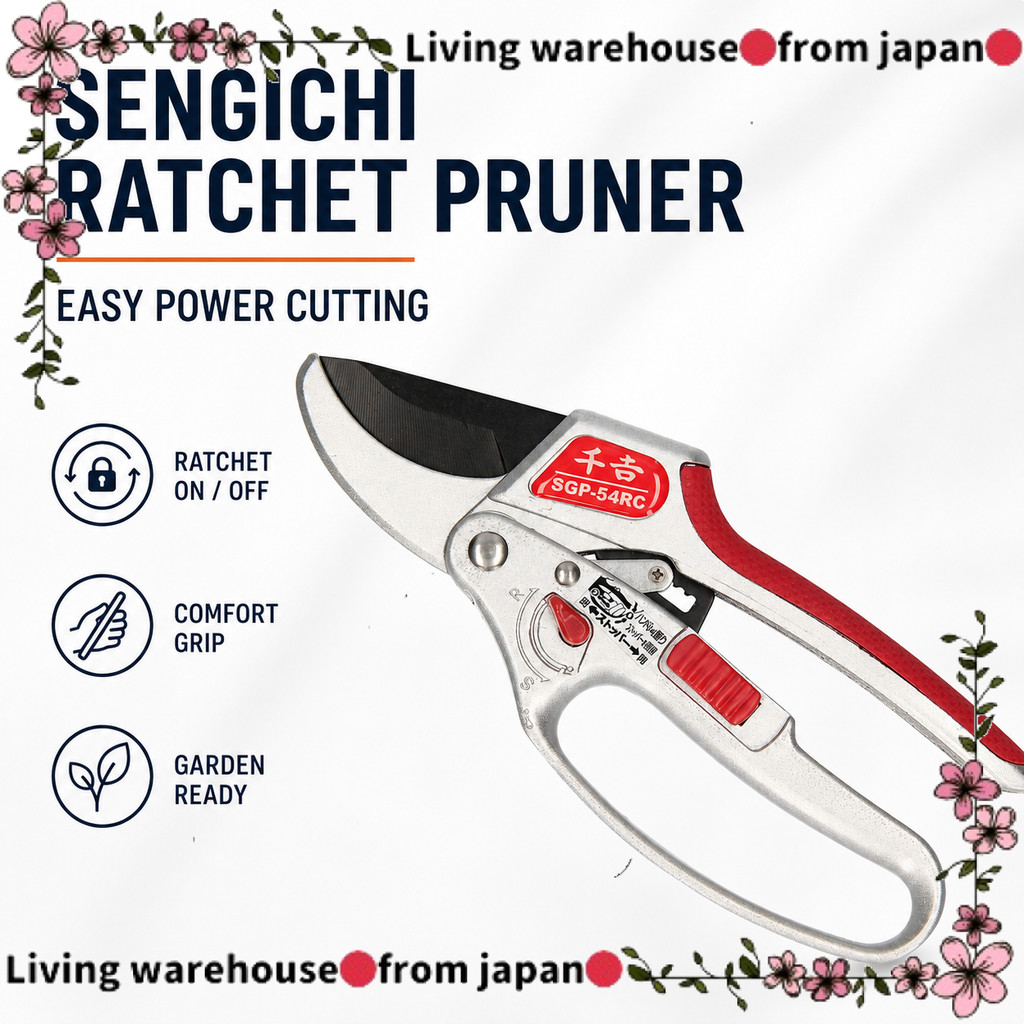 hello from japan Genuine Japanese Ratchet Pruning Shears with Versatile Features