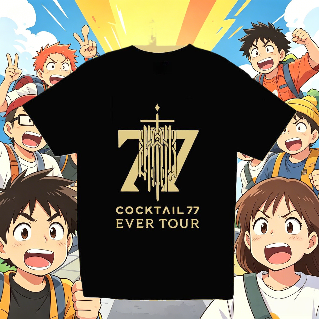 ((จัดส่งตลอด 24 ชั่วโมง) เสื้อยืดวง Cocktail 77 Ever Tour เสื้อคอกลม Unisex