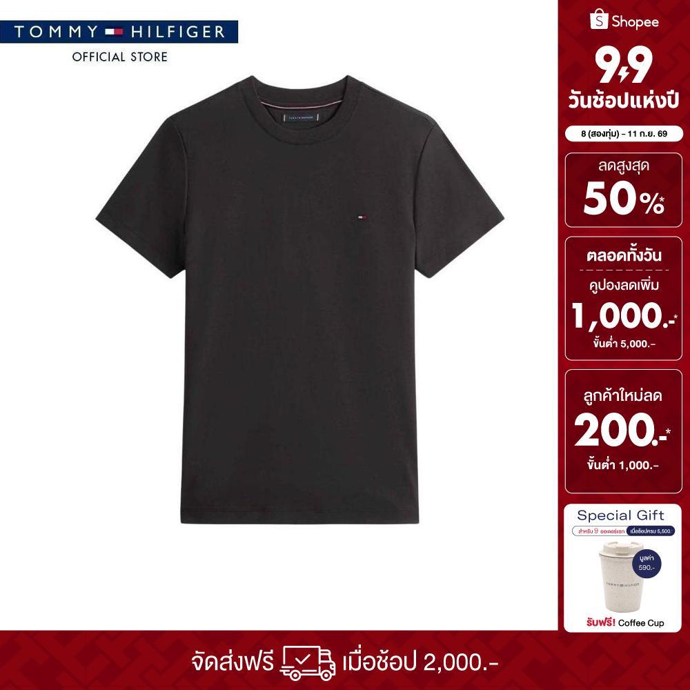 [ลดเพิ่ม 15% โค้ด 15ST19999] Tommy Hilfiger เสื้อยืดแขนสั้นผู้ชาย รุ่น MW0MW33202 BDS - สีดำ
