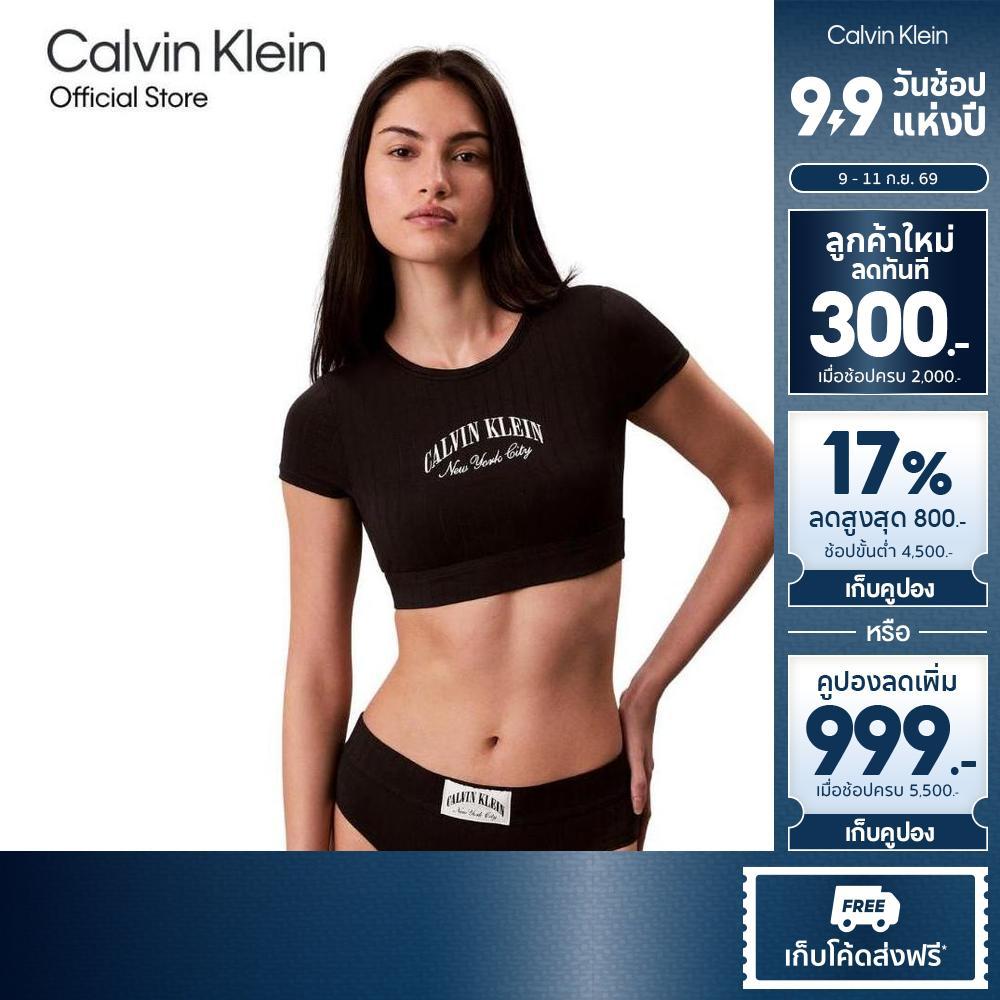 CALVIN KLEIN เสื้อชั้นในผู้หญิง Heritage Classic Cotton T-Shirt Bralette รุ่น QF8849AD UB1-สีดำ