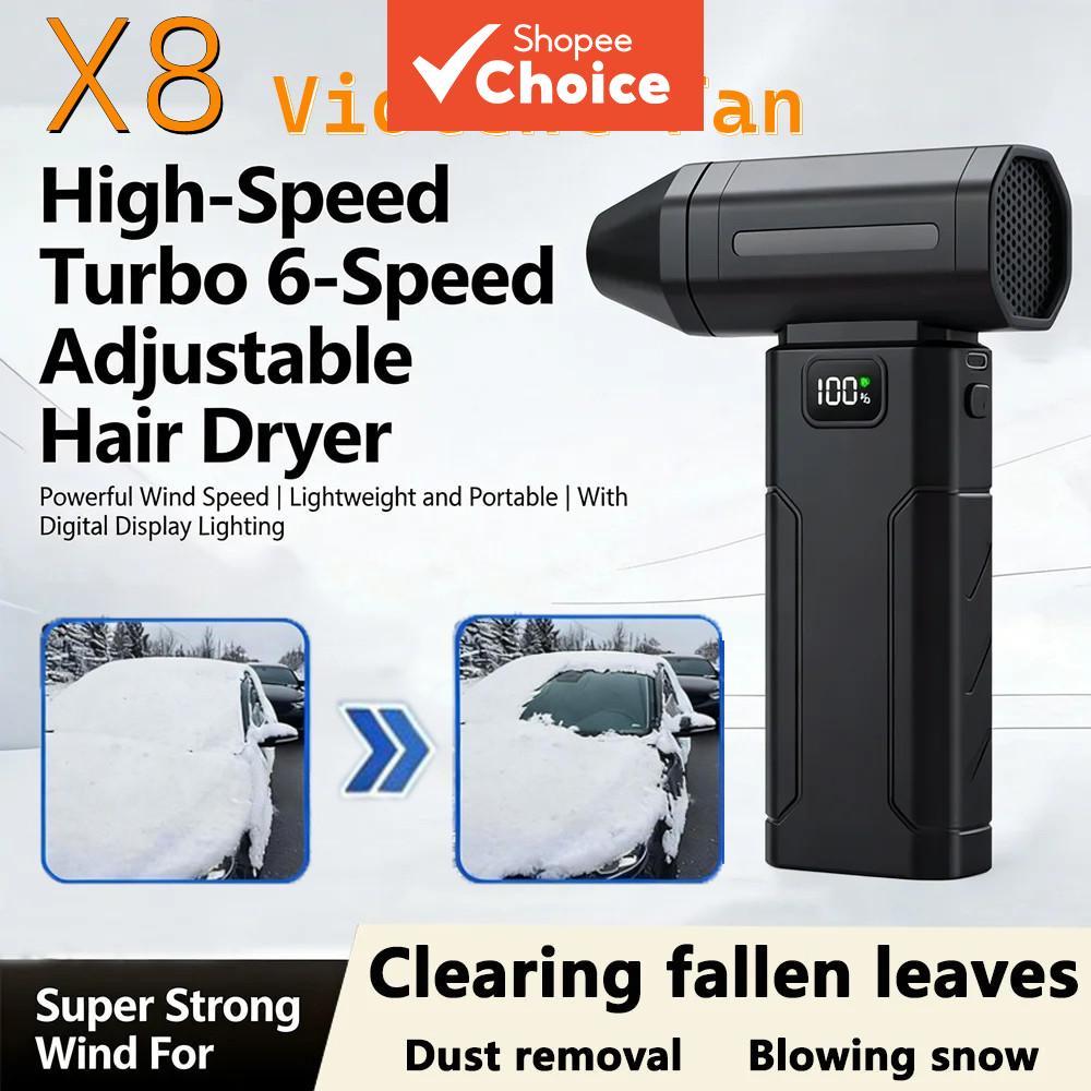 X8 แปรงเป่าฝุ่นไฟฟ้าไร้สายไร้แปรงถ่าน ปรับระดับ 5 ระดับ มินิโบลเวอร์ 150000 รอบต่อนาที แบตเตอรี่ 600