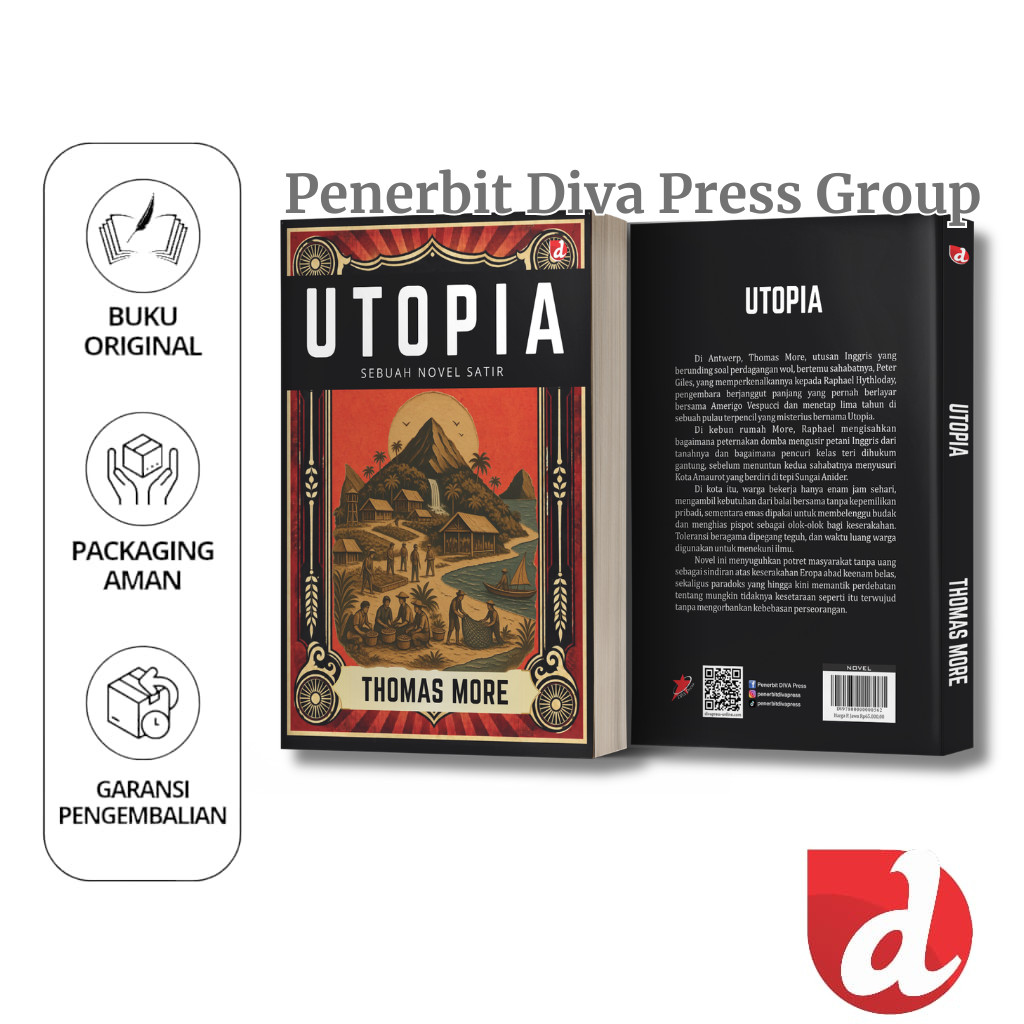 หนังสือ Utopia: A Satir Novel - Thomas More - DIVA Press- DIVA Press