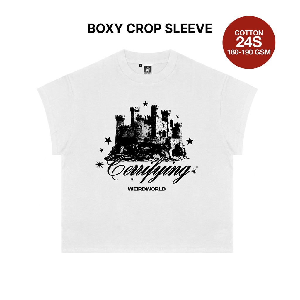 HLPDWorld Weird Boxy Crop Sleeve Tshirt เสื้อยืดผู้ชายและผู้หญิง - เจริญรุ่งเรือง