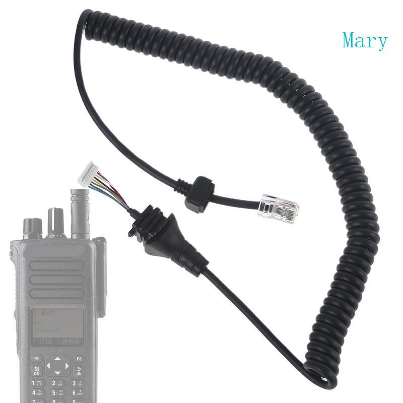 Mary สีดําเปลี่ยนไมโครโฟนที่ทนทานสายไมค์สําหรับ IC-F121 IC-F1721D IC-F951 IC-F9521 IC-F121S IC-F1721