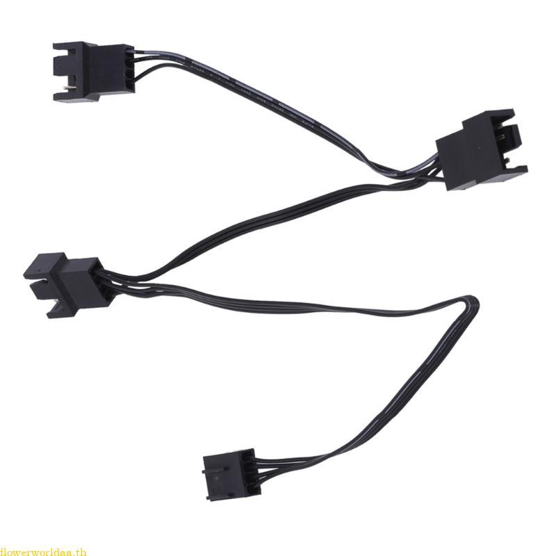 Flowerworldaa สายชาร์จพัดลมคุณภาพ 4Pin PWM พัดลมแยกสาย 30 ซม. 11 8in