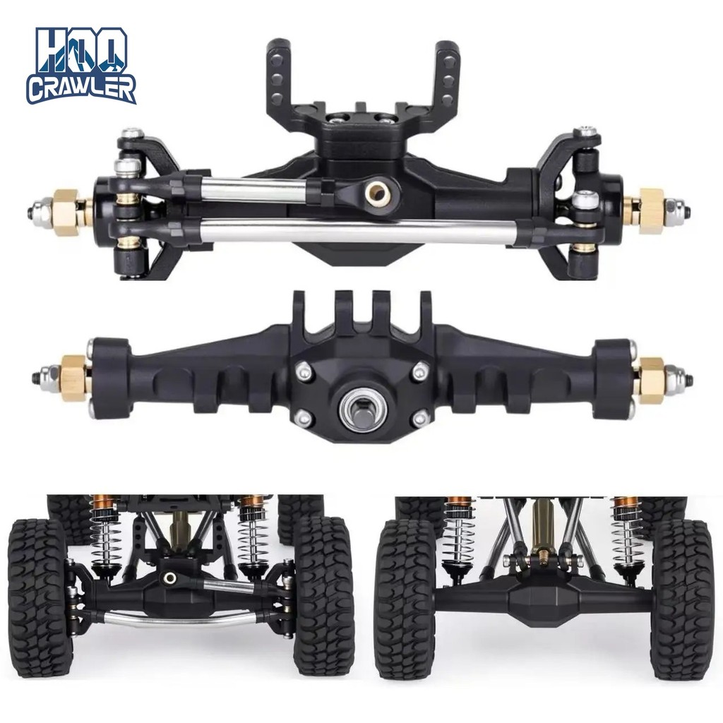 1/18 RC Crawler ชุดเพลาพร้อม Servo Mount สําหรับ TRX4M อะไหล่อัพเกรดด้านหน้าด้านหลังเพลาตรงสําหรับ T
