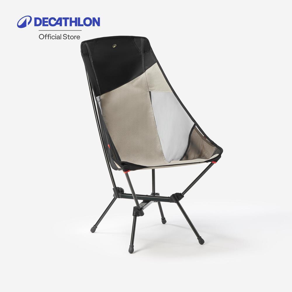 Decathlon Low Chair 500 L - Compact - For Camping เก้าอี้ทรงเตี้ยพับได้สำหรับการตั้งแคมป์ รุ่น 500 ขนาด L - Beige/Black