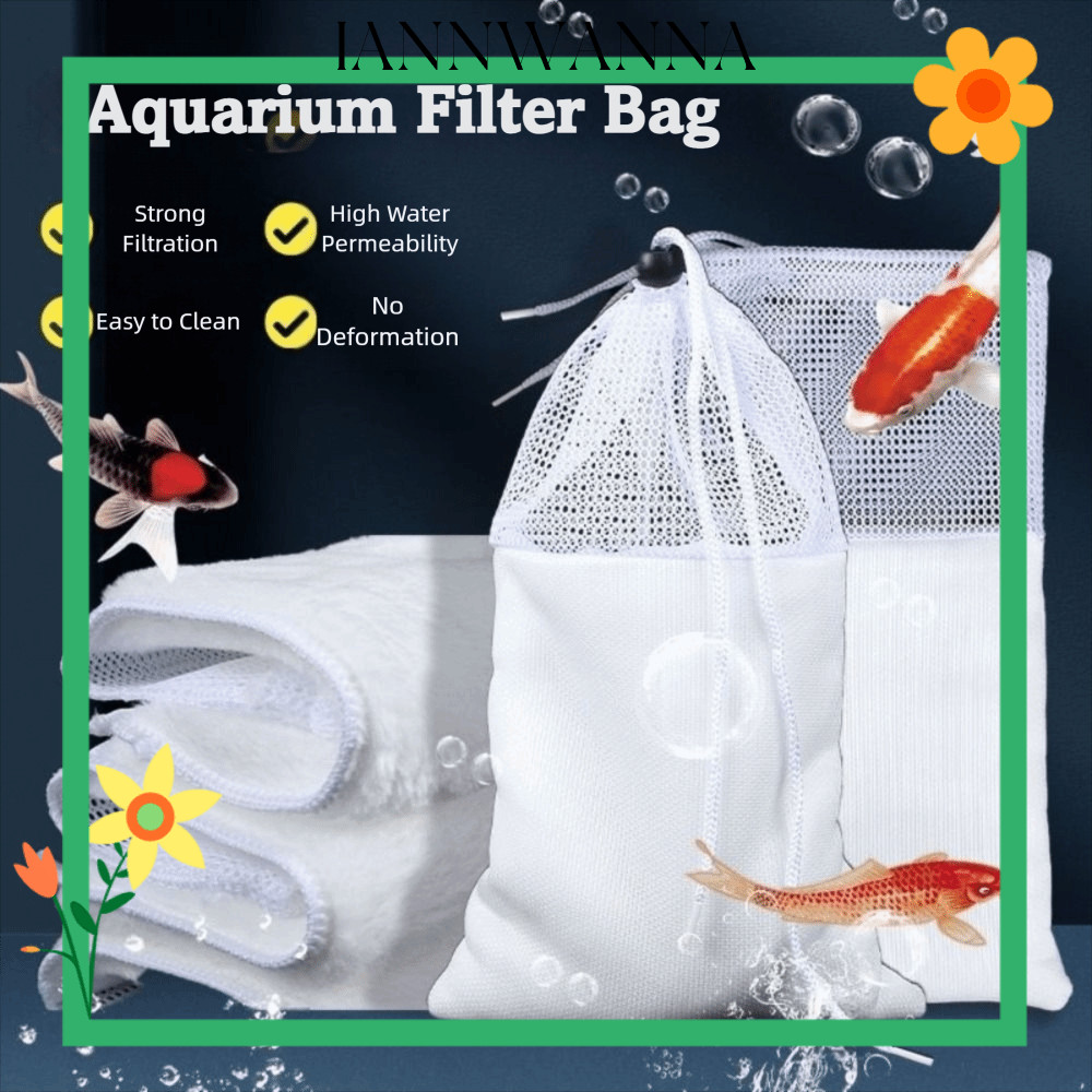 IANNWANA Anti-over Flow กระเป๋า,ความหนาแน่นสูงล้างทําความสะอาดได้ถังปลาถุงกรอง,Reusable Anti-over หน