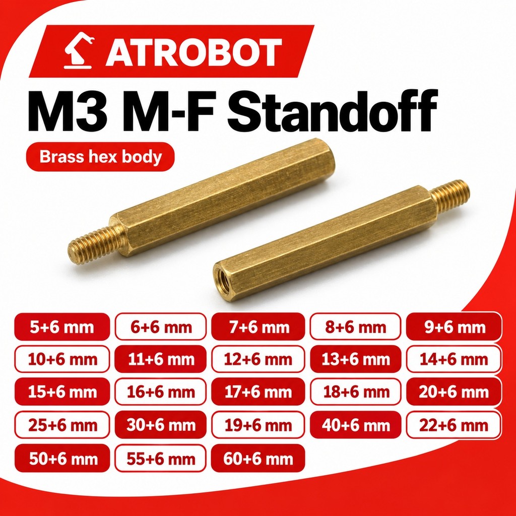 M3 Standoff ผู้-เมีย เสาทองเหลือง แท่งทองเหลือง แท่งน๊อต น๊อต ทองเหลือง เกลียวนอก เกลียวใน