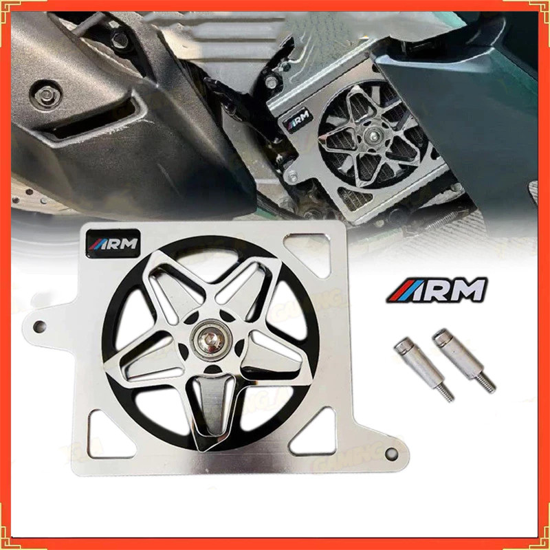 COD ฝาครอบไฟเลี้ยว 3D TYPE STAR ARM ARUMI SPINNER ฝาครอบหม้อน้ำ Vario160/PCX160 (สีเงิน)
