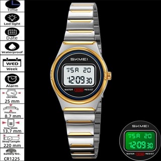 SKMEI สมี นํา กันน้ําสตรีนาฬิกาดิจิตอลพร้อมนาฬิกาปลุกหรูหราส…