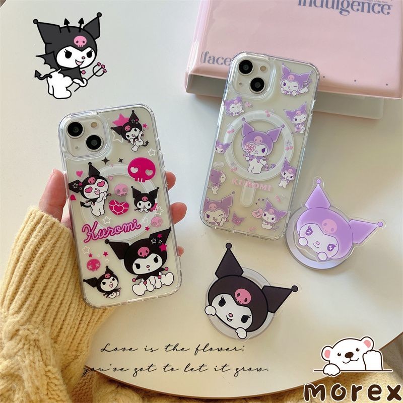 สำหรับiPhone 13 17 12 15 11 14 Pro Max 7 16 15 8 14 Plus XR X XS Max SE 2ดาวคุโรมิยืนประจุแม่เหล็กปลอกกระสุน ที่ชัดเจน