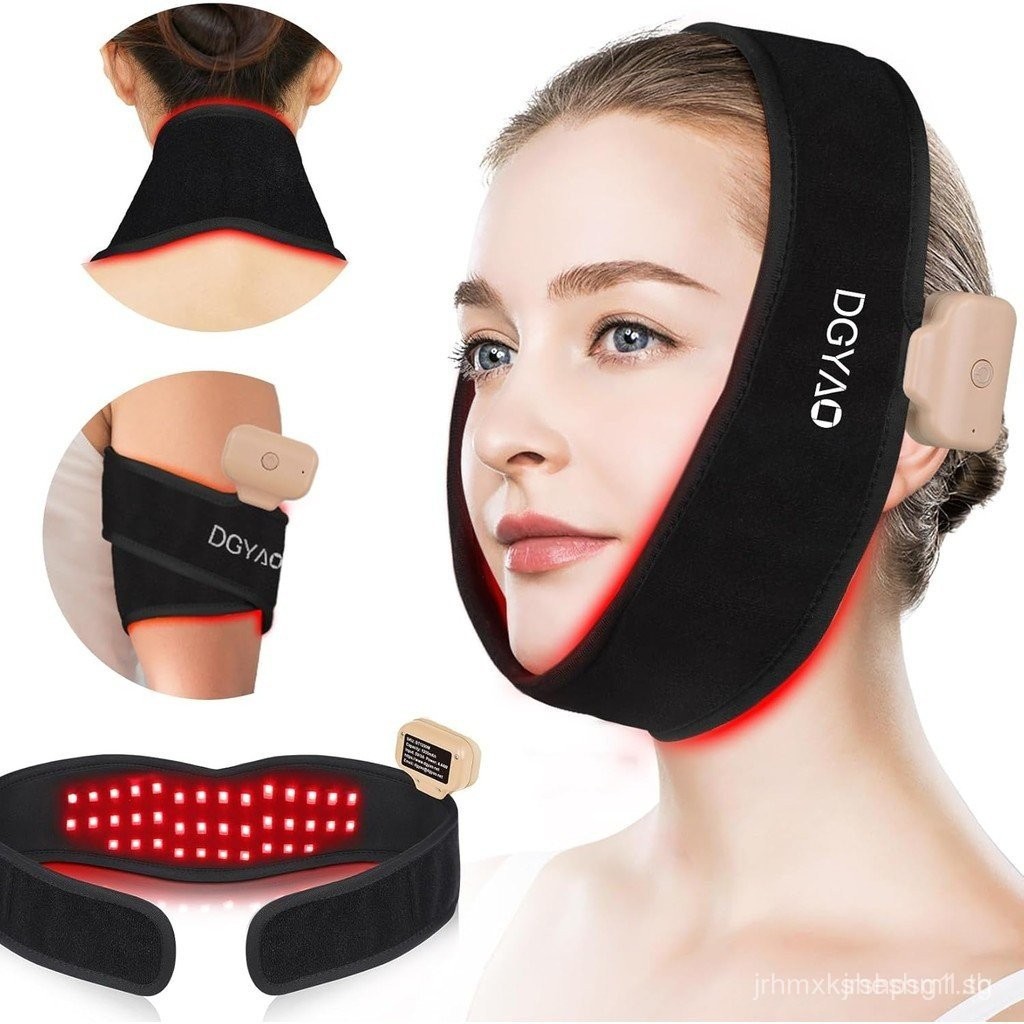 Eicolorte อุปกรณ์บําบัดแสงสีแดงสําหรับคาง, 8 สี LED การบําบัดแสงสีแดงสําหรับคอใกล้แสงอินฟราเรดบําบัด