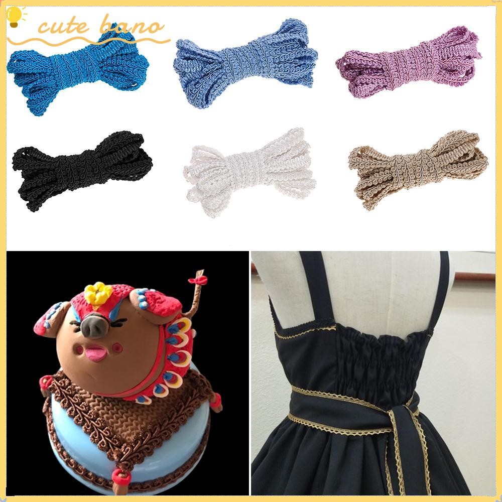 BANO 5Yard หัตถกรรม DIY เย็บ 5Yard ผ้า Trim Curve งานแต่งงาน