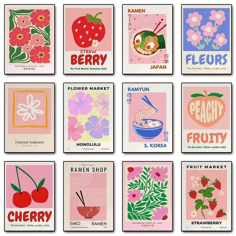 ภาพดอกซากุระบอนไซสไตล์นามธรรม สีพาสเทล ขนาดใหญ่ สำหรับโปสเตอร์ศิลปะตกแต่งห้อง ของขวัญพิเศษ