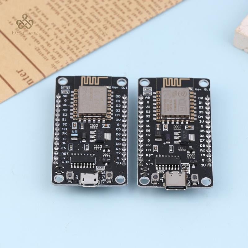 HELINYUE Nodemcu Lua V2.1 ESP8266 ESP-12F บอร์ดพัฒนา WIFI Micro USB- CH340 กระดานดําพร้อมปุ่มแฟลชและ