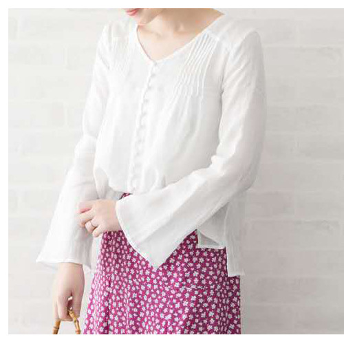 ((59B3-F5-436) เสื้อเชิ้ตสไตล์ญี่ปุ่น แขนข้อมือพิเศษ จากผ้าลินินคุณภาพ