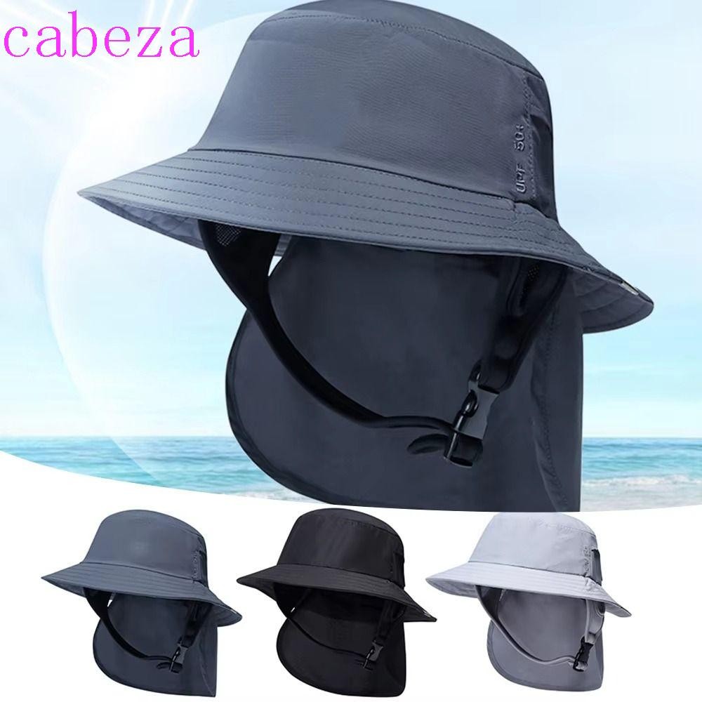 CABEZA Surfing Bucket Hat สายรัดคางกว้างสำหรับสุภาพสตรี หมวกกันแดดร่มรื่น.UPF50+
