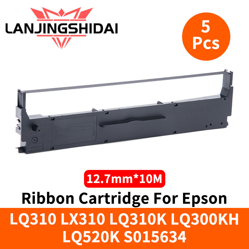 ตลับหมึกริบบิ้น 5 ชิ้นสําหรับ Epson LQ310 LX310 LQ310K LQ300KH LQ520K S015634 ริบบิ้นหมึกเครื่องปริ้