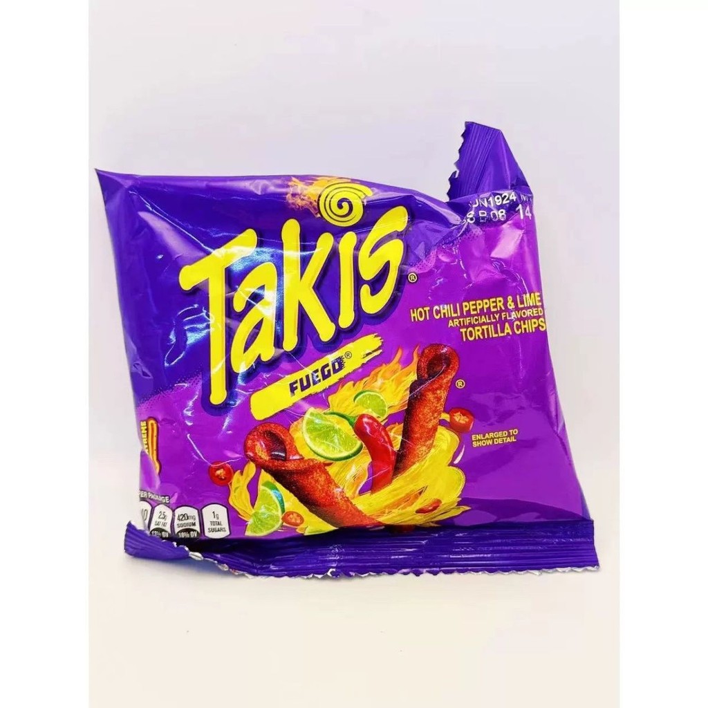 Takis FUEGO 28.4g ขนมแท่งข้าวโพดเผ็ด Takis FUEGO ขนมอเมริกันแท้ อาหารว่าง 662Z