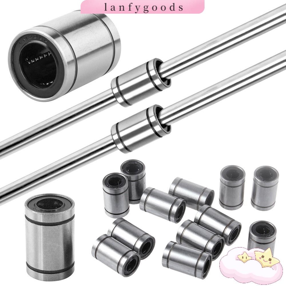 LANFYGOODS Linear Ball Bearing สําหรับเครื่องพิมพ์เหล็กชุบนิกเกิล LM3UU LM4UU LM5UU LM6UU