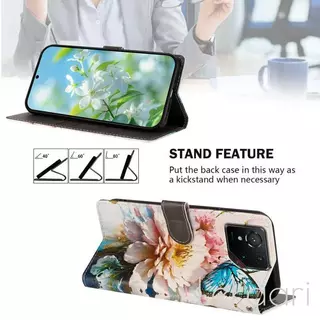 กรณีพลิกสําหรับVivo Y31D Y21D Y11D Y05 Y31 Y21 V70 Elite FE V60 V50 V40 V30 V29 Lite Pro SE 5G 4Gการ์ตูนดอกไม้ทาสีกระเป๋าสตางค์หนังช่องใส่การ์ดฝาครอบ