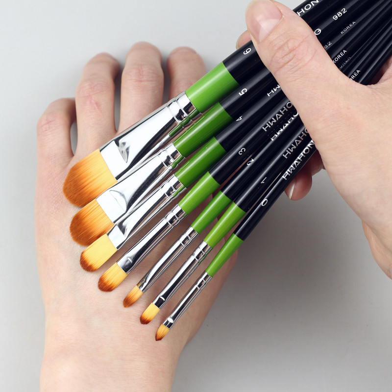 982 Series 1 แปรงคอนซีลเลอร์ No. 3 ออยล์ เบอร์ 0 Tear Groove Brush Nasolabial Line Brush No. แปรงแต่