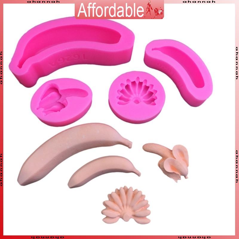 AH แม่พิมพ์ช็อกโกแลตฟองดอง 3D แม่พิมพ์รูปกล้วยเบเกอรี่แม่พิมพ์ตกแต่ง Nonstick