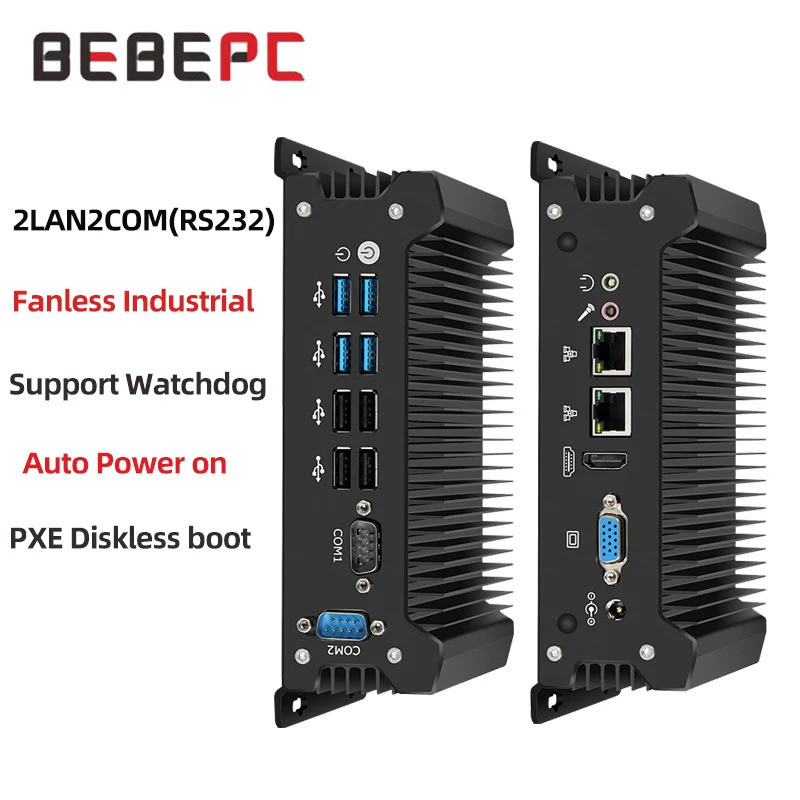 BEBEPC อุตสาหกรรม Mini PC พร้อม Inter Gen12 รองรับ 1xDDR5 1xM.2 NVME WiFi 3G/4G LTE คอมพิวเตอร์ 4xUS