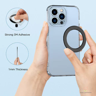 Magnetic Ring แผ่นแม่เหล็กชาร์จไร้สาย แผ่นดึงดูดแม่เหล็กสี บางเฉียบ แหวนแม่เหล็กสำหรับโทรศัพท์ แม่เหล็กติดมือถือแหวนอะแด