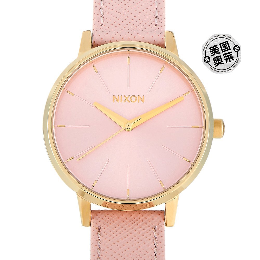 Nixon Kensington นาฬิกาข้อมือสุภาพสตรี หนังทองสีชมพูอ่อน ขนาด 37 มม.