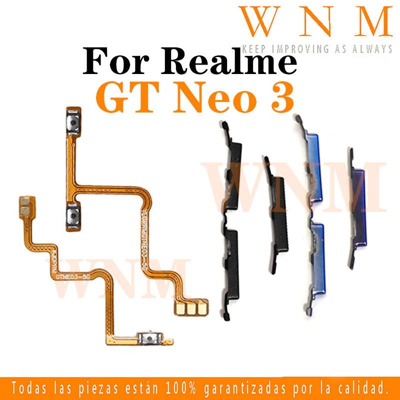 สําหรับRealme GT Neo3 Neo 3 RMX3561 RMX3560 ปุ่มเปิดปิดปุ่มสวิทช์ด้านข้างKey Volume Up Down Flexสายโทรศัพท์มือถือส่วน