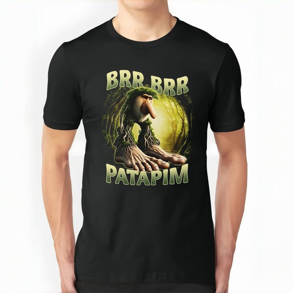 Baju BRR BRR PATAPIM เสื้อยืดผ้าฝ้าย 100% ตลก Creature พิมพ์ Unisex ลูกเรือคอแฟชั่นสบายๆอเนกประสงค์ผ