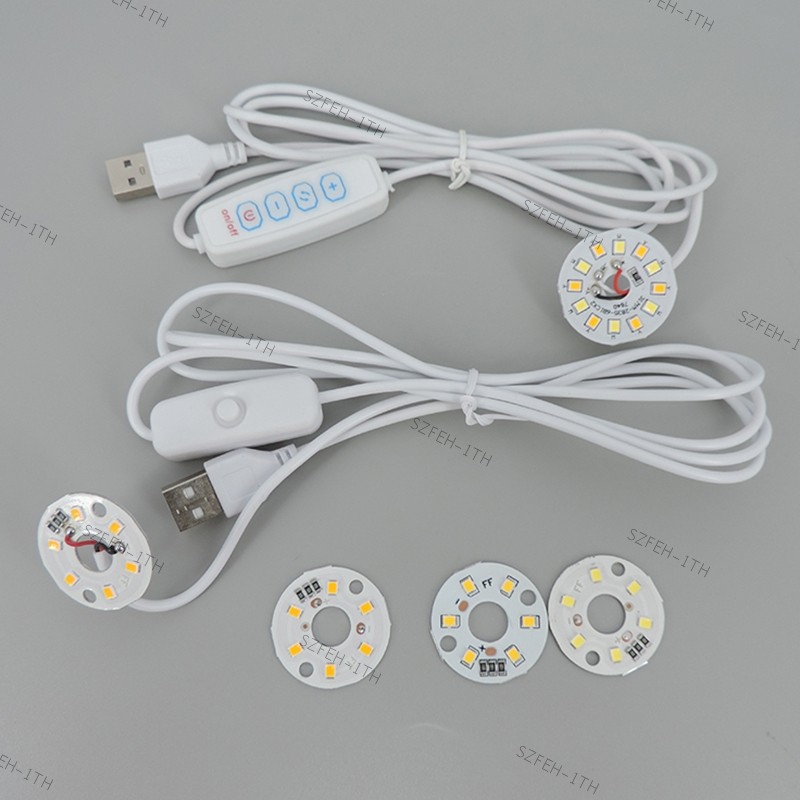 Warm white DC 5V 3W USB ไฟ LED 2835 ชิปสีเดียวอ่าน Night Light โต๊ะหนังสือแท็บเล็ตโคมไฟสวิทช์สายไฟหรี่แสงได้ F3@TH
