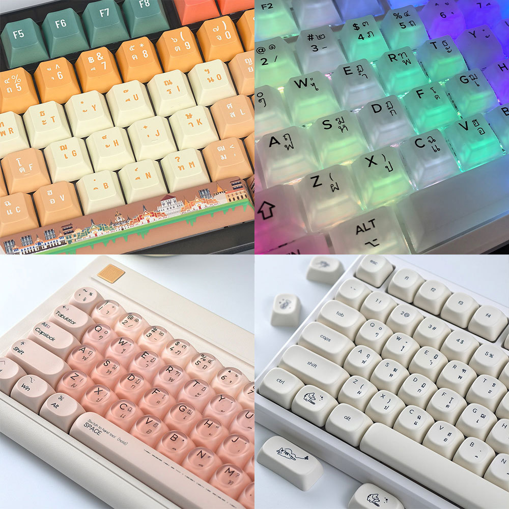 MAMOOO Thai Keycaps Cherry/XDA/MOA Profile 120+ Keys PC/PBT Dye Sublimation Light Transmission Mecha
