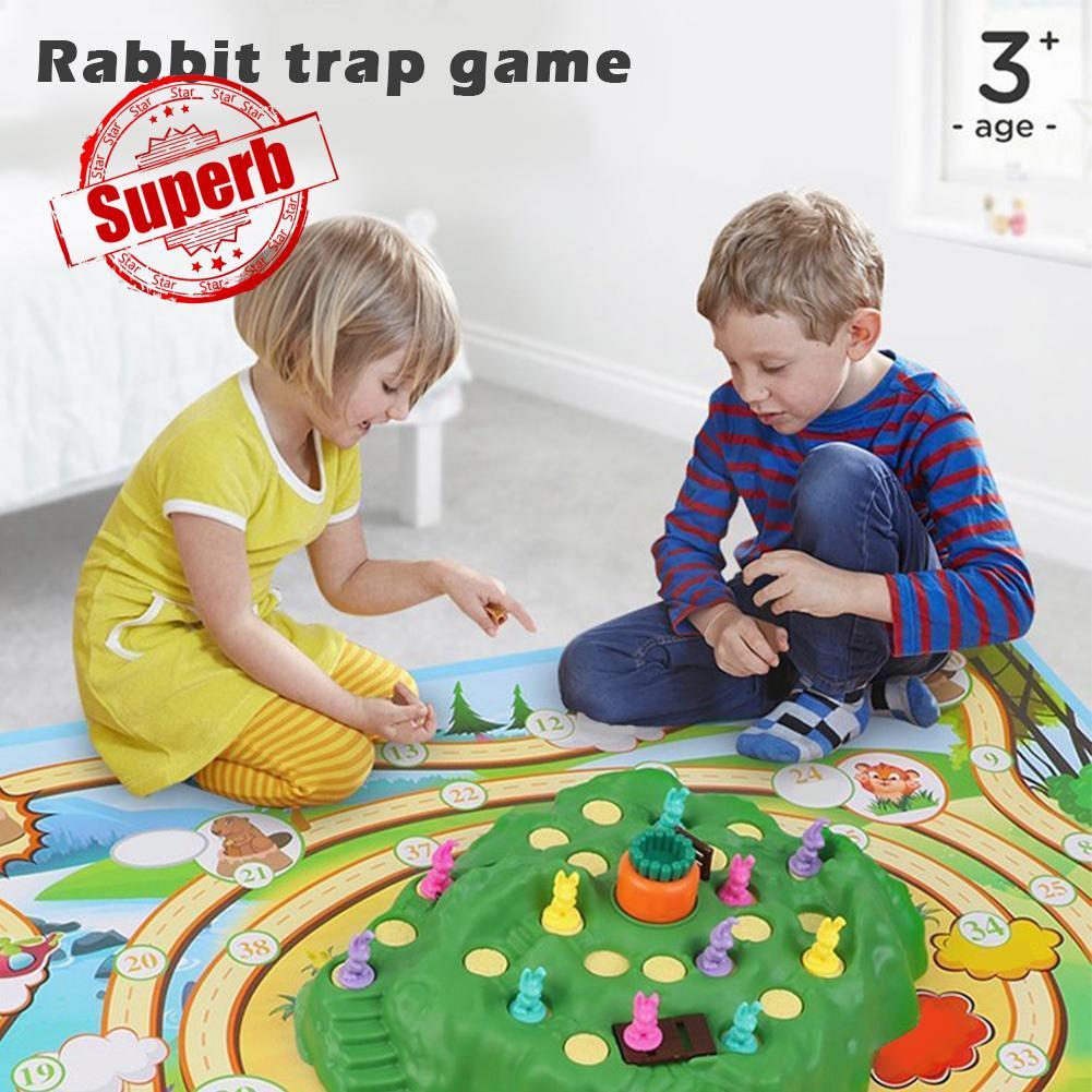 Race Board Game Rabbit Competitive Trap Chess Montessori Early ของเล่นเด็กปริศนาในวัยเด็ก A8z0