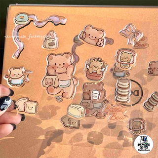 DIY เยลลี่สติกเกอร์กันน้ําใสนุ่มสติกเกอร์น่ารักลูกแมวหมี สร้างสรรค์อุปกรณ์เสริมสติกเกอร์สากลตกแต่งกรณีโทรศัพท์มือถือคอมพ