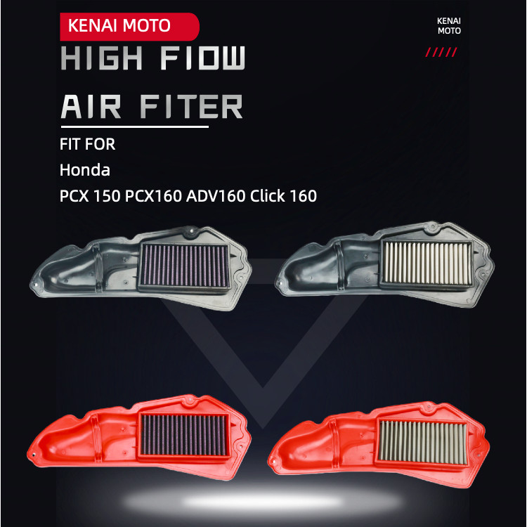 【KENAI】 Honda PCX150/160 21-23 Click160 ADV160 ดัดแปลงกรองอากาศไหลสูงที่ว่างเปล่าล้างทําความสะอาดได้ 17210-K1Z-T00